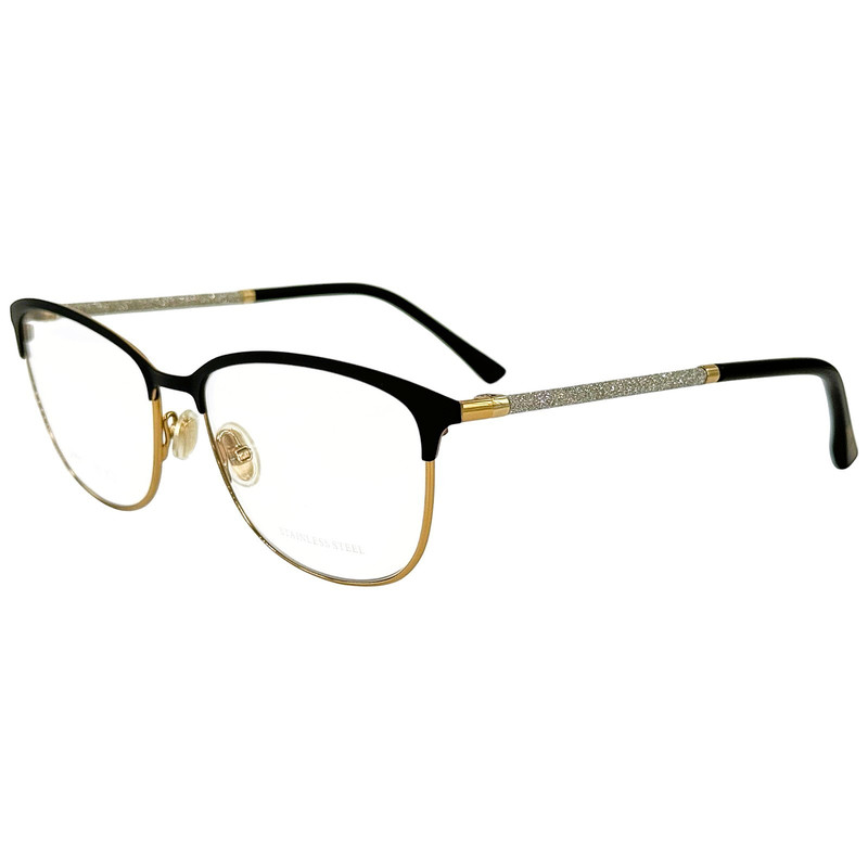 Jimmy Choo JC319 Womens Metal Eyeglass Frame 02M2 Black Gold 55-16 Italy