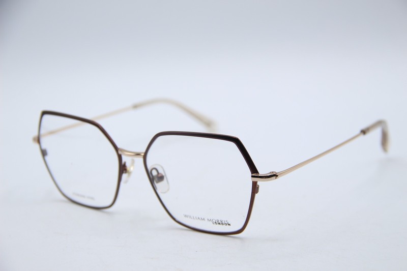 NEW WILLIAM MORRIS LN50251 DARK BROWN GOLD AUTHENTIC EYEGLASSES 55-16