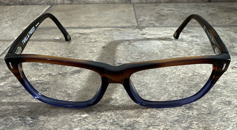 TWILL & TWEED TW 2005 5223 Tortoise Blue Full Rim Eyeglass Frames 53-16-140 G10 gallery