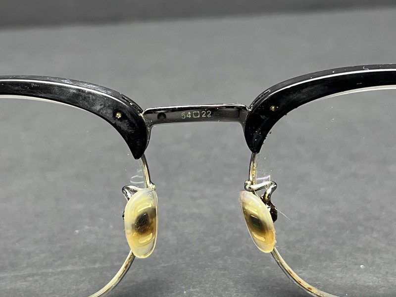 Shuron Ronsir Size 6 1/2" Eyeglasses Black Silver Taper Side Oval Half Rim 54-22 gallery