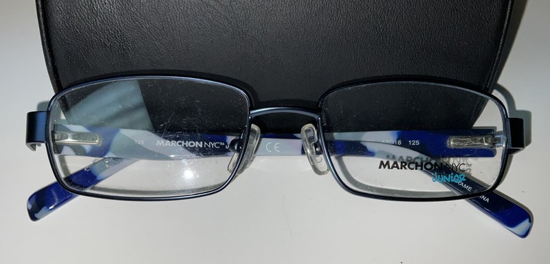 Marchon NYC Juniors Eye Glass Wire Frames Oliver 470 Blue Camo 47 16 125