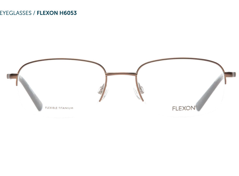 FLEXON H6053 231 LIGHT BROWN AUTHENTIC TITANIUM EYEGLASSES 54-19-145 W/CASE NEW