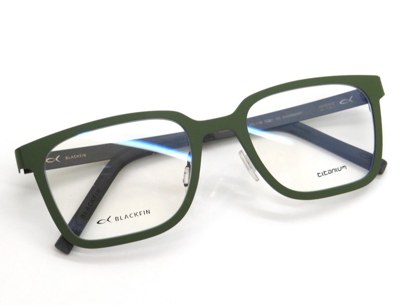 BLACKFIN HOMEWOOD BF896 Col. 1148 Army Green/Grey Titanium 53mm Eyeglasses