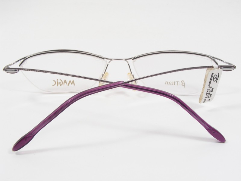 Vintage Magic 4TB017N 3 Lilac Silver UNIQUE RARE TITANIUM EYEGLASSES 54-14-135mm gallery
