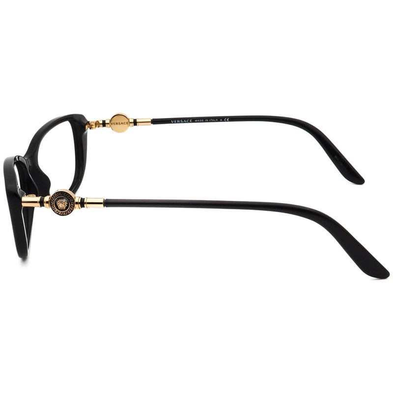 Versace Eyeglasses MOD. 3206 GB1 Polished Black/Gold Cat Eye Italy 52[]15 140 gallery
