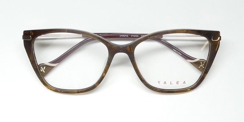 NEW YALEA VYA024 HYPATIA EYEGLASSES PLASTIC FULL-RIM BROWN 54-16-135 0XAP WOMENS gallery