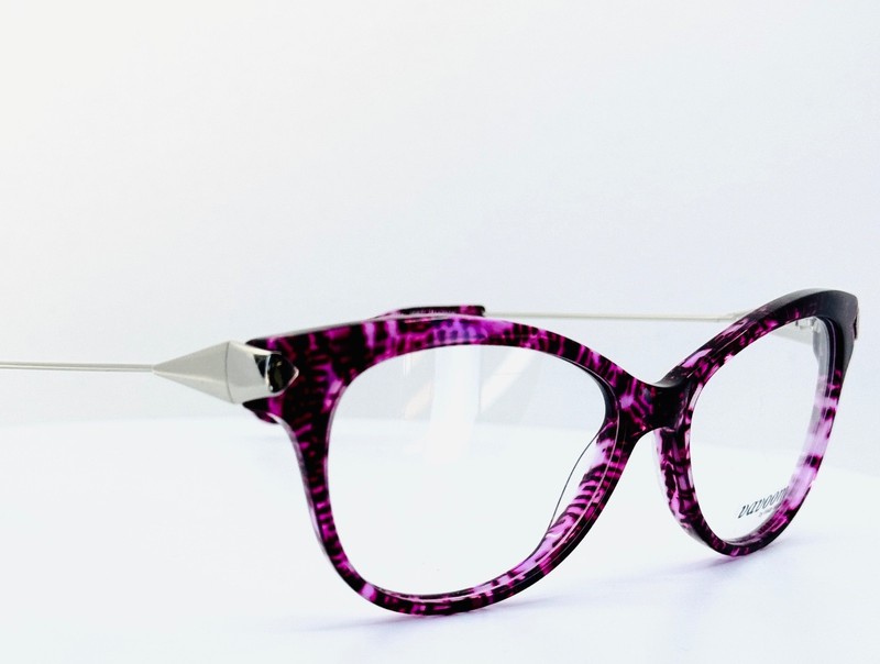 VAVOOM 8067 MAGENTA Purple Silver Womens Semi Cat Eye Eyeglasses 53-15-140 B:40 gallery