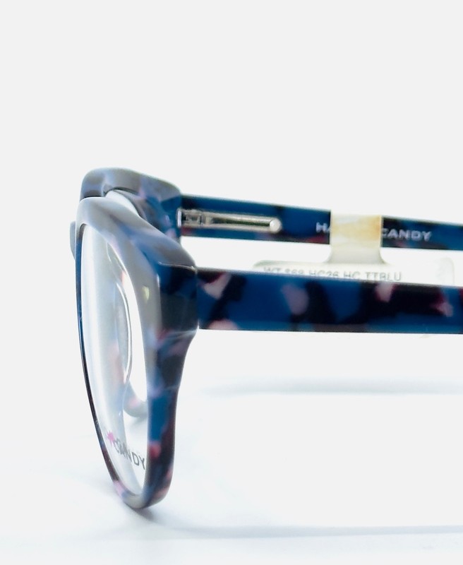 NEW HARD CANDY HC26 TTBLU Blue Tortoise Womens Panto Eyeglasses 48-21-140 B:40 E gallery