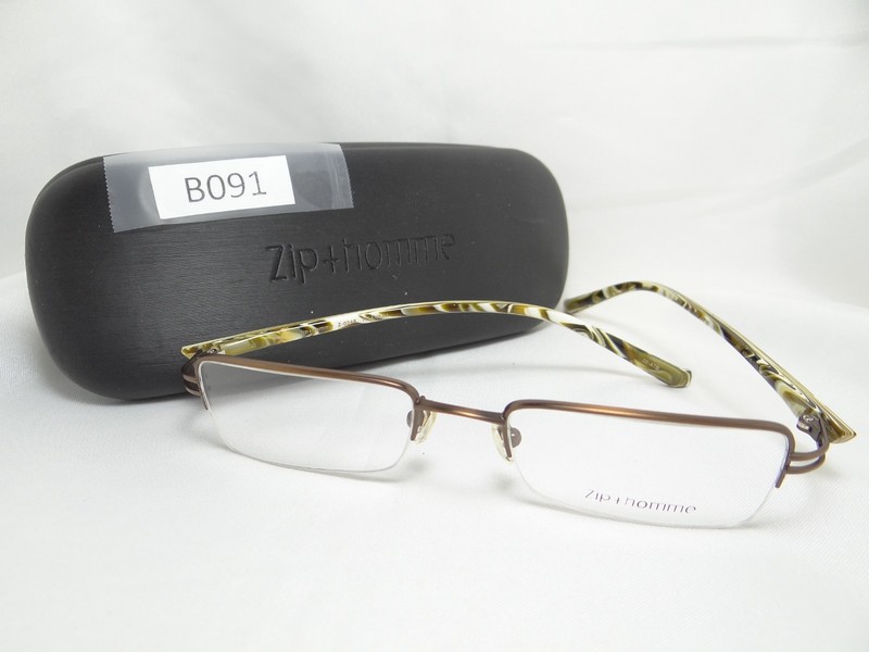 ZIP + HOMME Z-0248 in 05-ATB Tan 49-18-133 Titanium Eyeglass Frames W/ Case B091