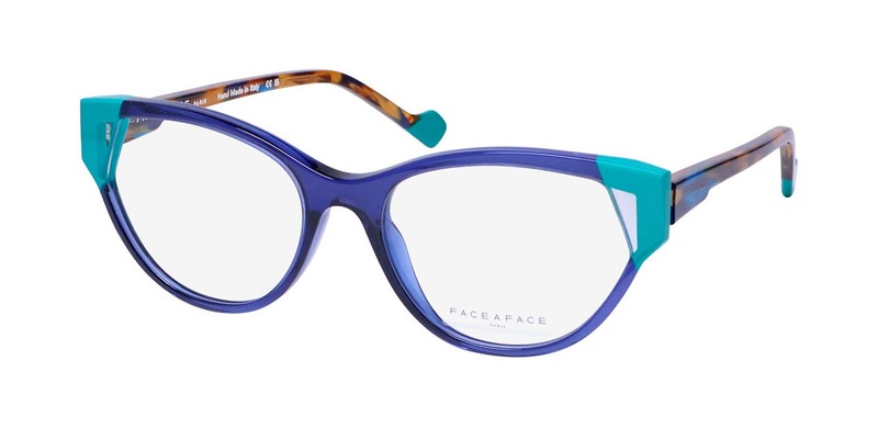 NEW FACE à FACE IPSSO 2 EYEGLASSES FULL-RIM BLUE CAT EYE 55-17-140 008 WOMENS