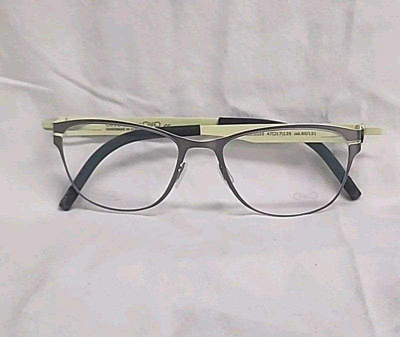 Handmade OVVO Optics 3533 Graphite / Yellow Titanium Eyeglass Frame 47/17/135 gallery
