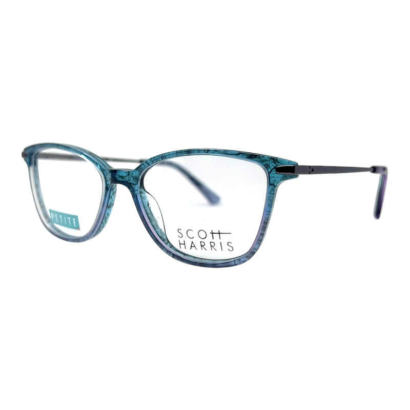 SCOTT HARRIS – SH628 C1 49/15/132 – TEAL BLUE DEMI – NEW Authentic EYEGLASSES