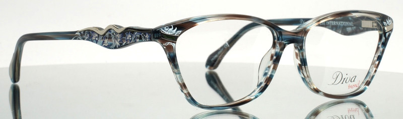 DIVA TREND 8131 C.704 Brown Blue Silver Womens Cat Eye Eyeglasses 53-15-140 B gallery