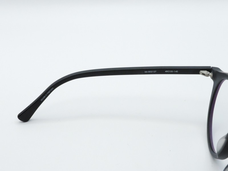 REVEL UPPERCUT 35-002127 ROUND FULL RIM EYEGLASS FRAMES BLACK 48-20-140 NWD* gallery