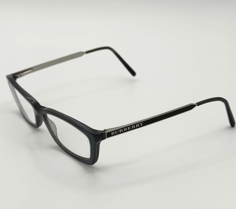Burberry B2129 Black Silver Eyeglass Frames 53-15-140 Italy FRAMES ONLY
