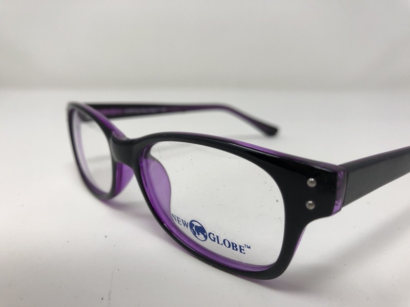 New Globe Eyeglasses Frame L4053 PURPLE 51-17-140 Black/Purple Full Rim VZ00 gallery