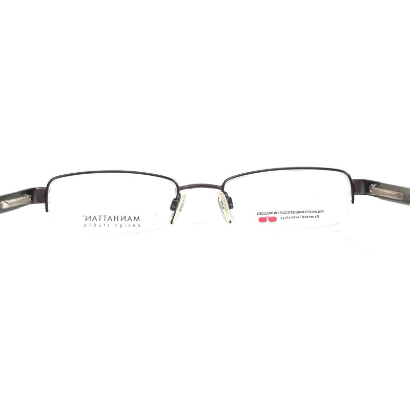 Manhattan Eyeglasses Frames MDS S-3096 Black Grey Rectagular Half Rim 49-19-135 gallery
