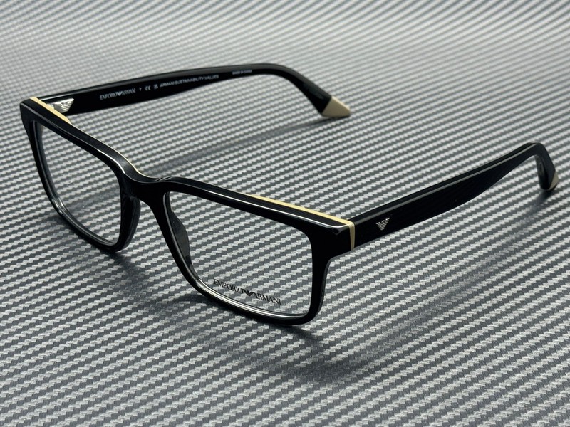 EMPORIO ARMANI EA3269 6313 Shiny Black Men’s 56 mm Eyeglasses