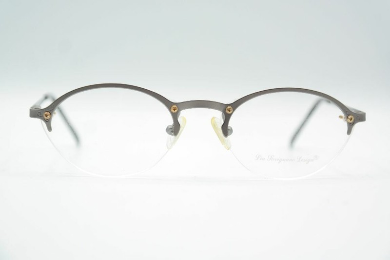 Vintage Lia Savignano 006 Brown Half-Frame Eyeglasses Frame NOS