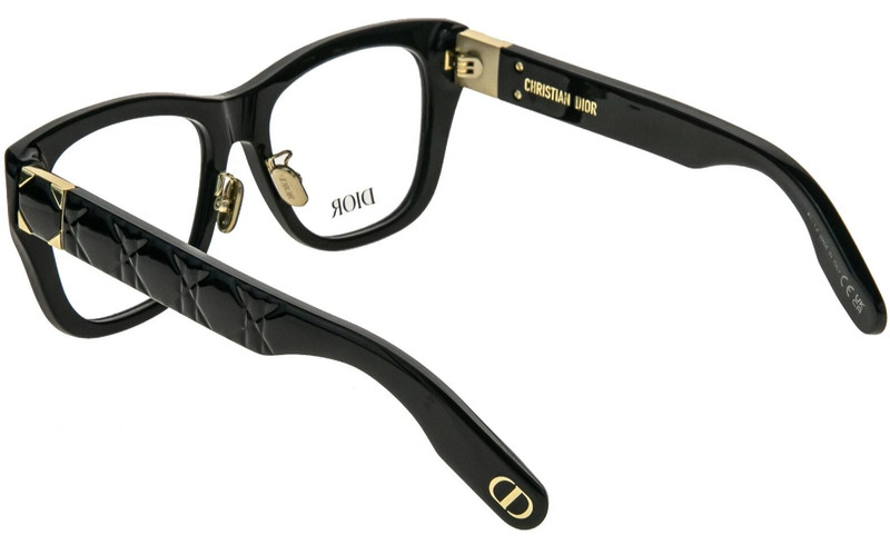 CHRISTIAN DIOR LADY 95.220 S1I 1000 SHINY BLACK GOLD AUTHENTIC EYEGLASSES 53-17 gallery