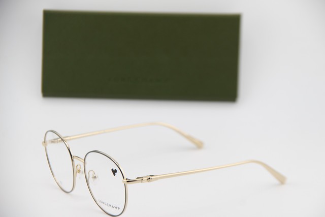 NEW LONGCHAMP LO 2160 705 GOLD BLUE EYEGLASSES FRAMES 50-18