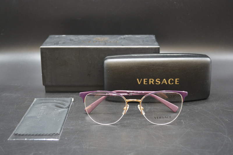 Versace 1247 Purple/Gold Eyeglasses 1418 52-17 140 *New/Open Box* FREE SHIPPING