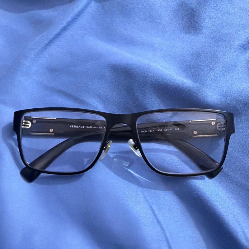 Versace MOD. 1274 1436 Men’s Eyeglasses Frames Only 55-17-140 Italy Black Gold gallery