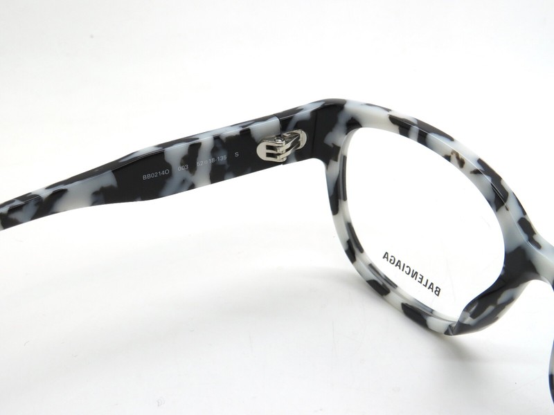BALENCIAGA BB0214O 003 Black/White Marble Authentic 52mm Eyeglasses gallery