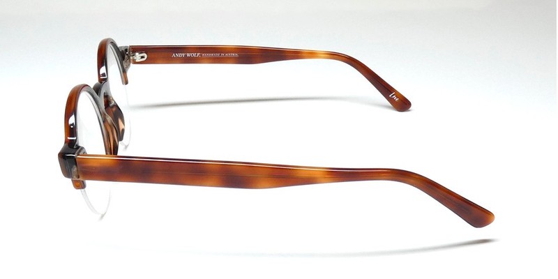 ANDY WOLF 4554 HAVANA BROWN HALF-RIM ROUND SHAPE HANDMADE IN AUSTRIAEYEGLASSES gallery