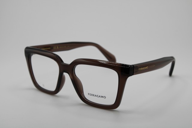 NEW SALVATORE FERRAGAMO SF 2985 207 CLEAR BROWN AUTHENTIC EYEGLASSES 52-17