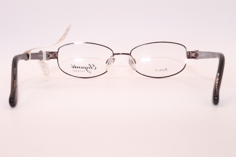 NEW ELEGANTE EL22 BROWN GUNMETAL AUTHENTIC DESIGNER FRAMES EYEGLASSES 48-15 gallery