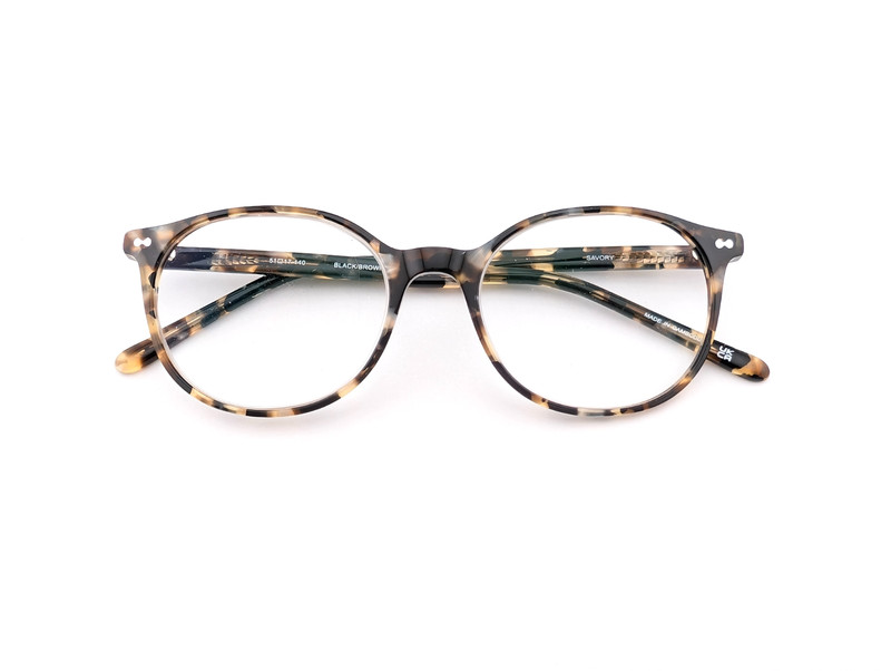 Karen Kane Eyeglasses, Frames Only, Savory Black/Brown, 51-17-140, Plastic