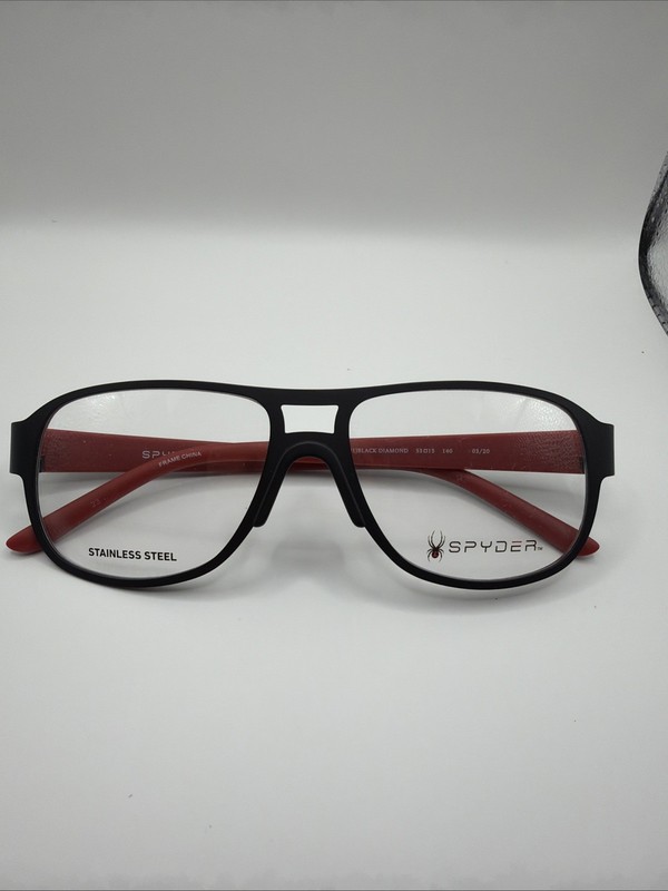 SPYDER SP4009 001 Black Diamond Mens Aviator Full Rim Eyeglasses 53-15-140 B:40