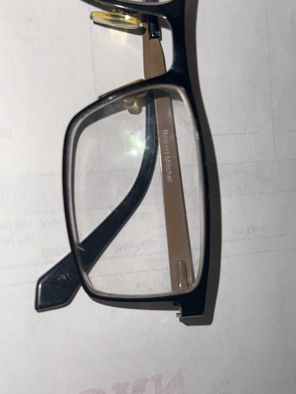 Robert Mitchel Eyeglasses Frames Only RM 6000 BK 54-18-145 BLACK TAN gallery