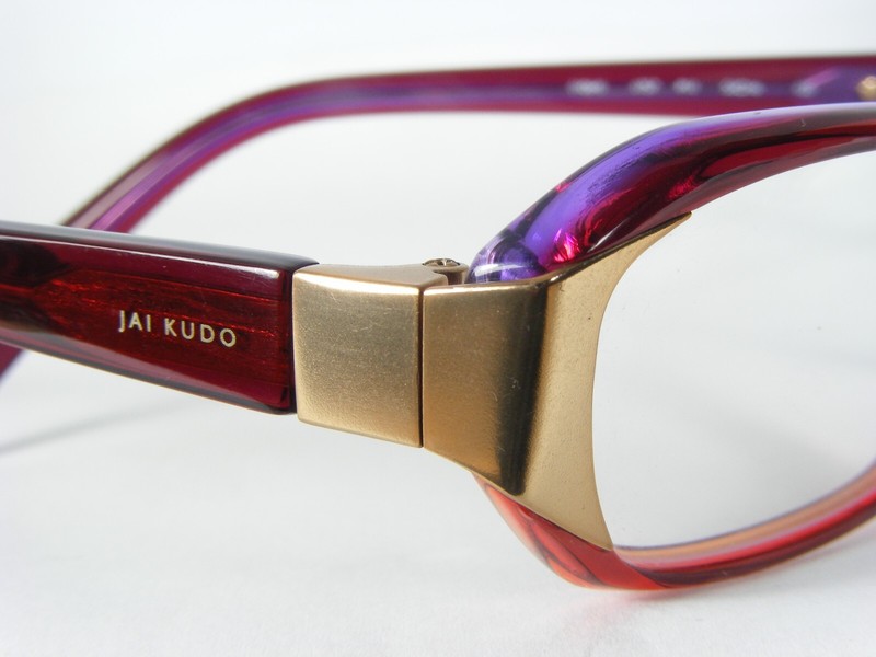 JAI KUDO 1757 1064 P11 Transparent Cherry Red /Violet /Gold EYEGLASSES 53-16-135 gallery