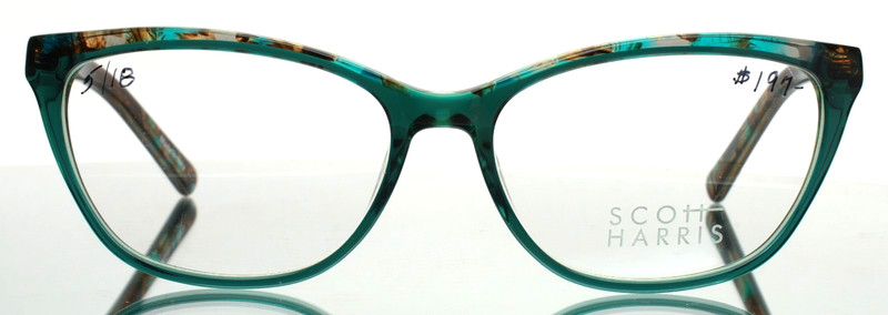 SCOTT HARRIS SH-558 C1 Emerald Womens Semi Cat Eye Eyeglasses 55-15-138 B:37 A gallery