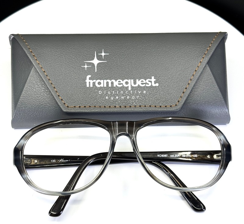 VTG KENNETH COLE KC6087 20A Unisex Grey Round Full Rim Eyeglasses FRAMES ONLY