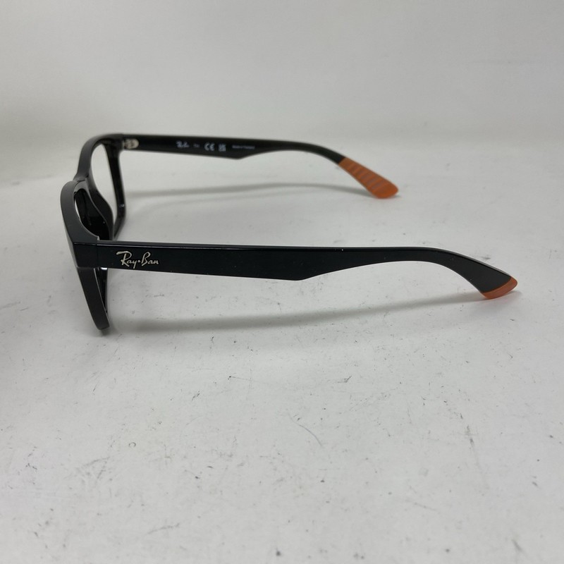 Ray-Ban RB7025 5417 55-17-145 GLOSSY BLACK W/ ORANGE TIPS EYEGLASSES 271T gallery