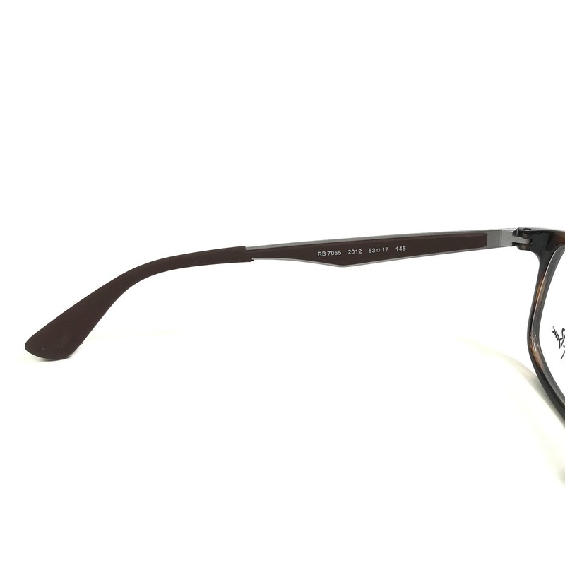 Ray-Ban Eyeglasses Frames RB7055 2012 Tortoise Brown Gray Rectangular 53-17-145 gallery