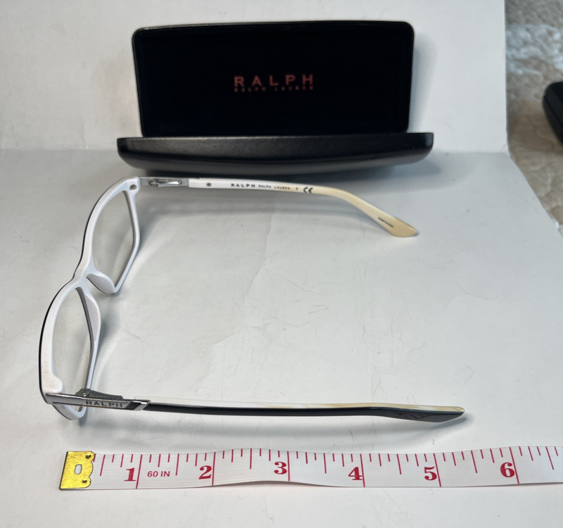 Ralph Lauren Women's Eyeglasses RA7044 1139 Black White 52-16-135 Frames Only gallery