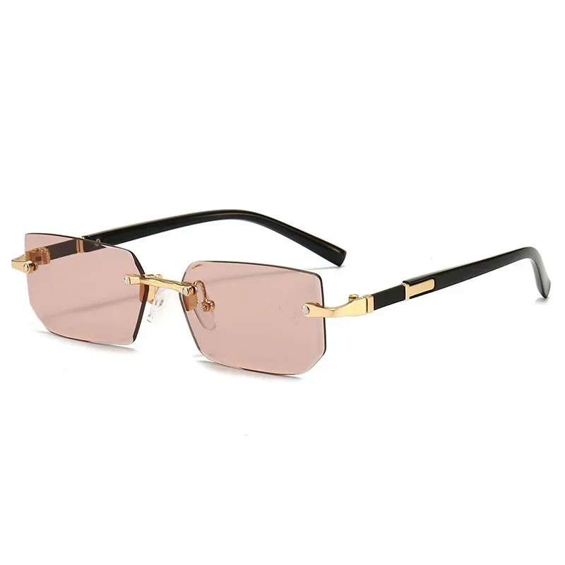 Rimless Square Frame Blue Light Blocking Eyeglasses Sunglasses Men Women