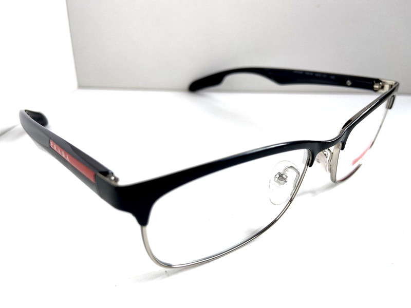 PRADA Sport VPS 54D GAQ-1O1 53mm Black Semi-Rimless Men's Eyeglasses Frame Italy gallery