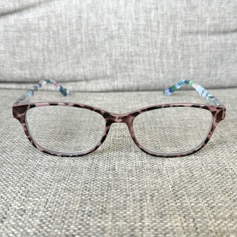 Lulu Guinness Eyeglasses Frame 50-16-140 Pink Brown Tortoise Full Cat Eye Frames
