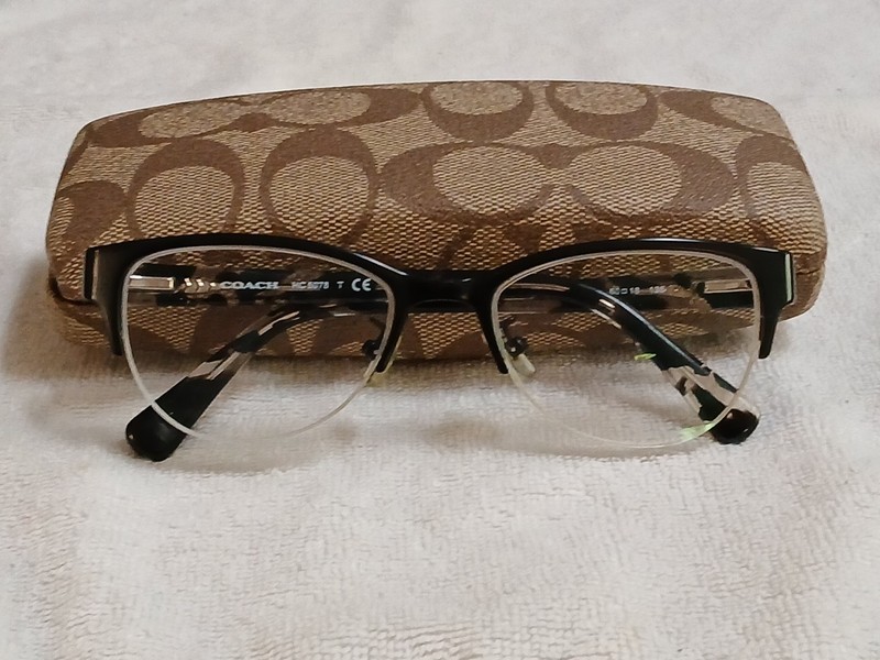 Coach HC5078-9254 Eyeglasses Satin Black, Black Mosaic 50-18-135 & Case