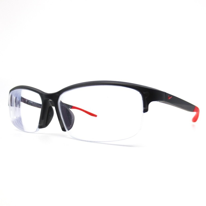 Nike Eyeglasses Frames 7136AF 065 Black Red Rectangular Full Rim 57-15-145 gallery