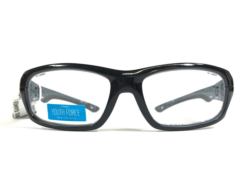 Wiley X Eyeglasses Frames GAMER 2006 Shiny Black Blue Wrap ASTM F803 57-19-135