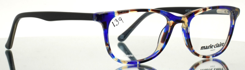 MARIE CLAIRE 6237 Blue Black Womens Semi Cat Eye Eyeglasses 47-16-135 B:34 gallery