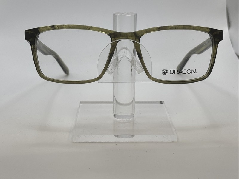 Dragon Quinton DR201 318 54/18 140 Men’s Olive Horn Full Rim Eyeglasses gallery