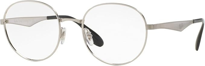 Ray-Ban RX6343 2595 Eyeglasses Silver Metal Frame 47mm w/ Clear Demo Lenses