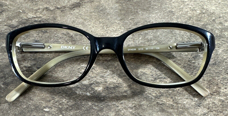 DKNY DY4539 3113 Eyeglasses Frames Black Beige Flex Hinges 52-17-135-32mm G7